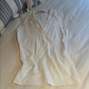 Zara Cream V-Neck Sleeveless Blouse